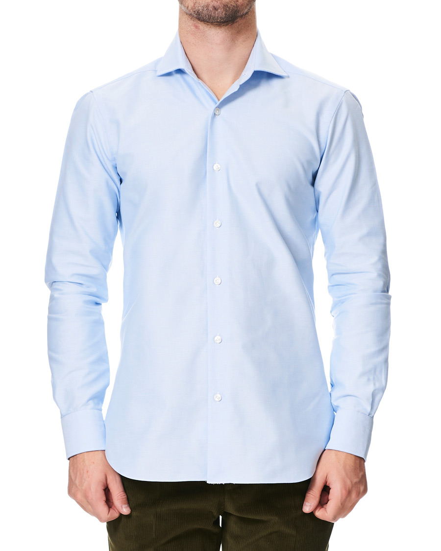 Homme | Chemises | Barba Napoli | Culto Slim Fit Washed Oxford Shirt Light Blue