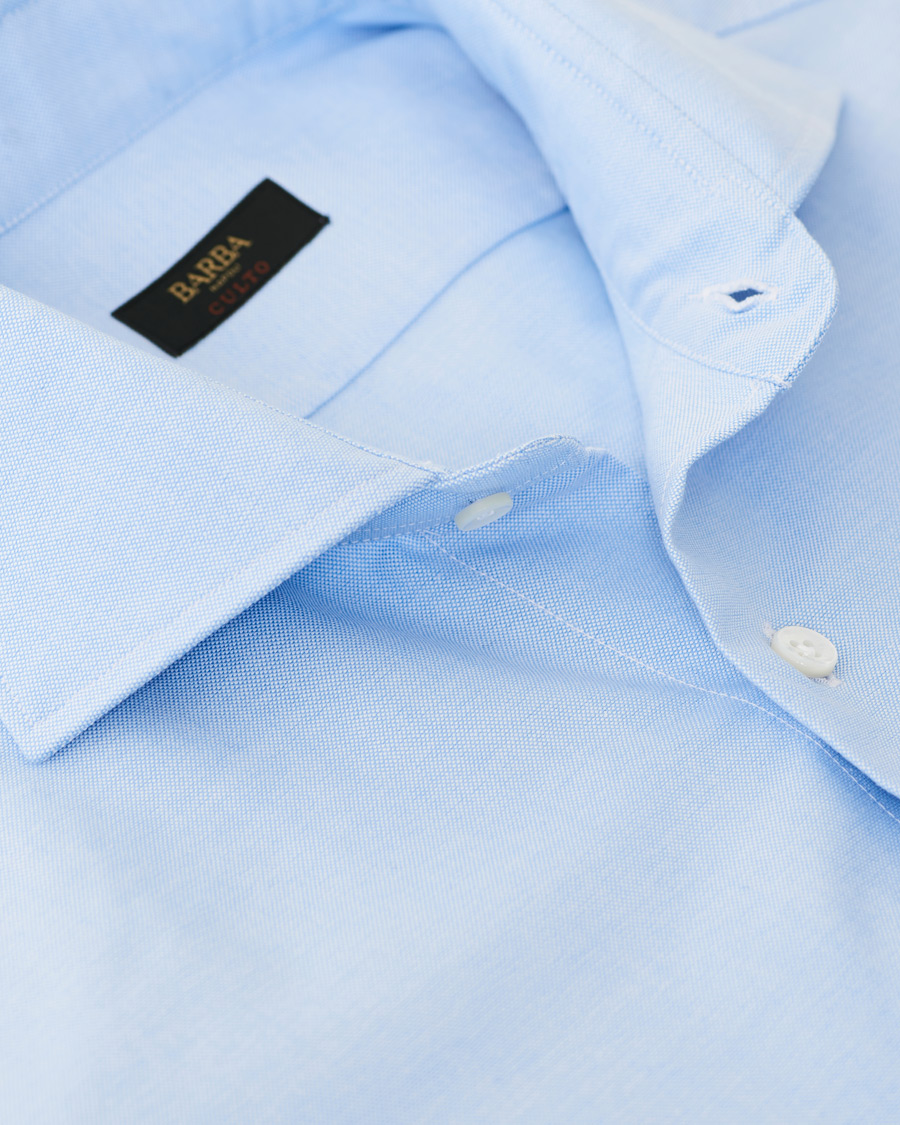 Homme | Chemises | Barba Napoli | Culto Slim Fit Washed Oxford Shirt Light Blue