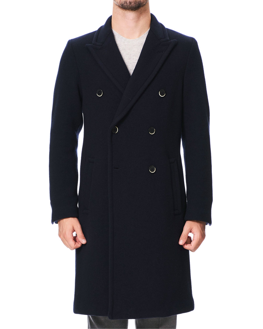 Homme | Manteaux Et Vestes | Barena | Soft Double Breasted Wool Coat Navy