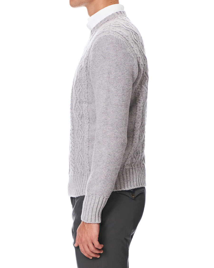 Homme | Pulls Et Tricots | Inis Meáin | Classic Aran Wool Crew Neck Light Grey