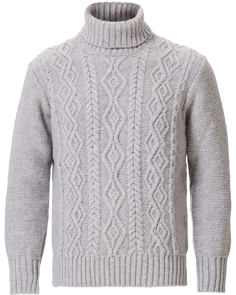 Homme | Pulls Et Tricots | Inis Meáin | Classic Aran Wool Turtleneck Light Grey