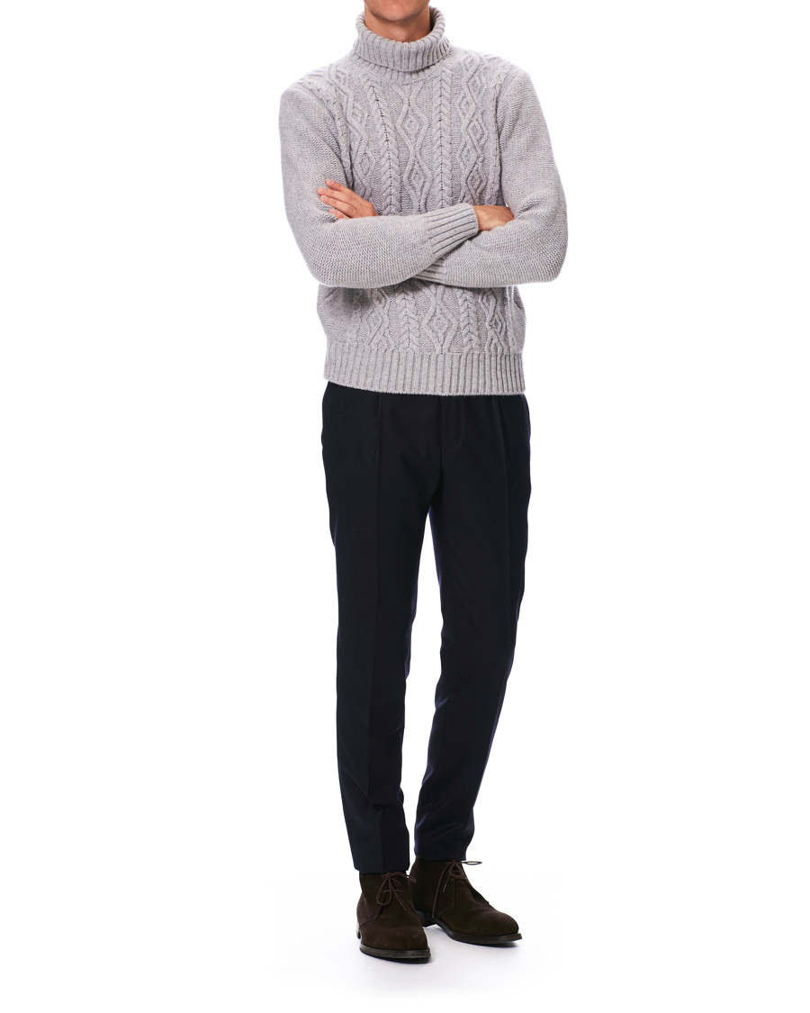 Homme | Pulls Et Tricots | Inis Meáin | Classic Aran Wool Turtleneck Light Grey