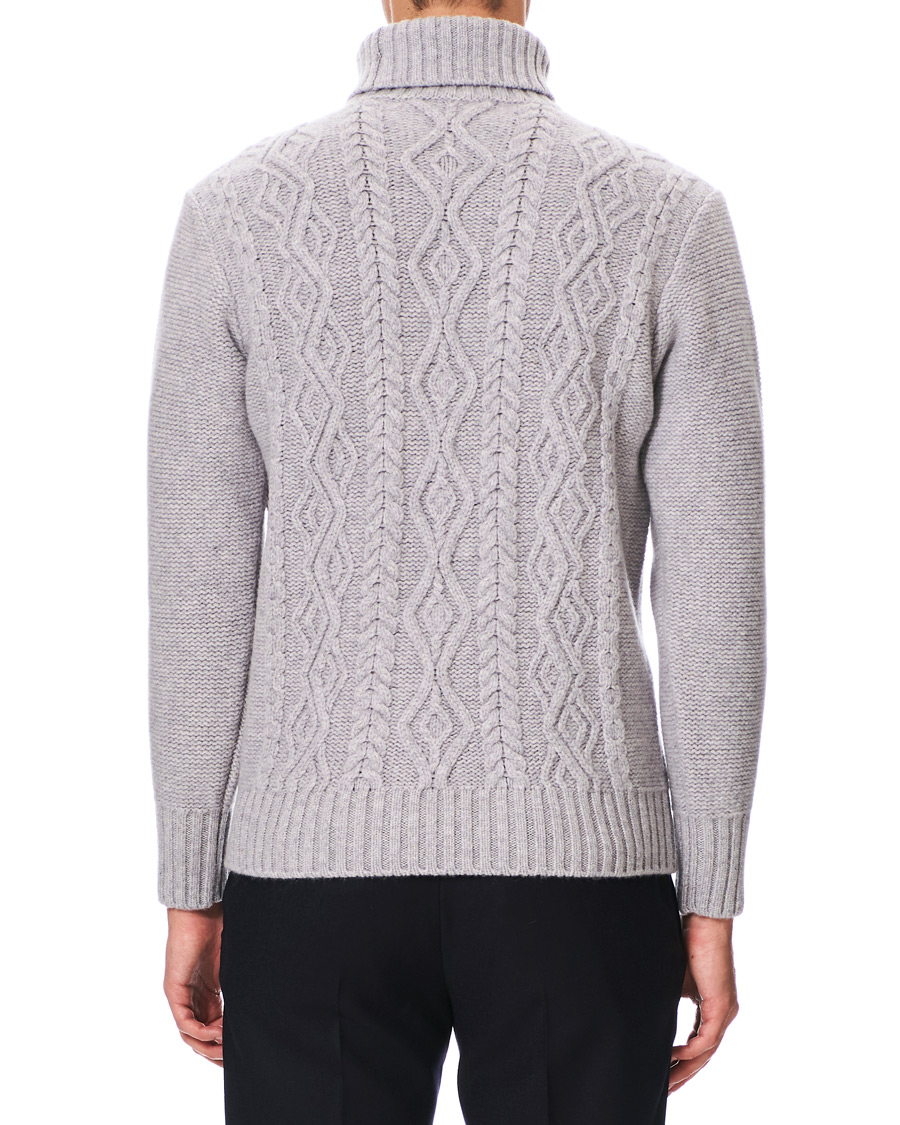Homme | Pulls Et Tricots | Inis Meáin | Classic Aran Wool Turtleneck Light Grey