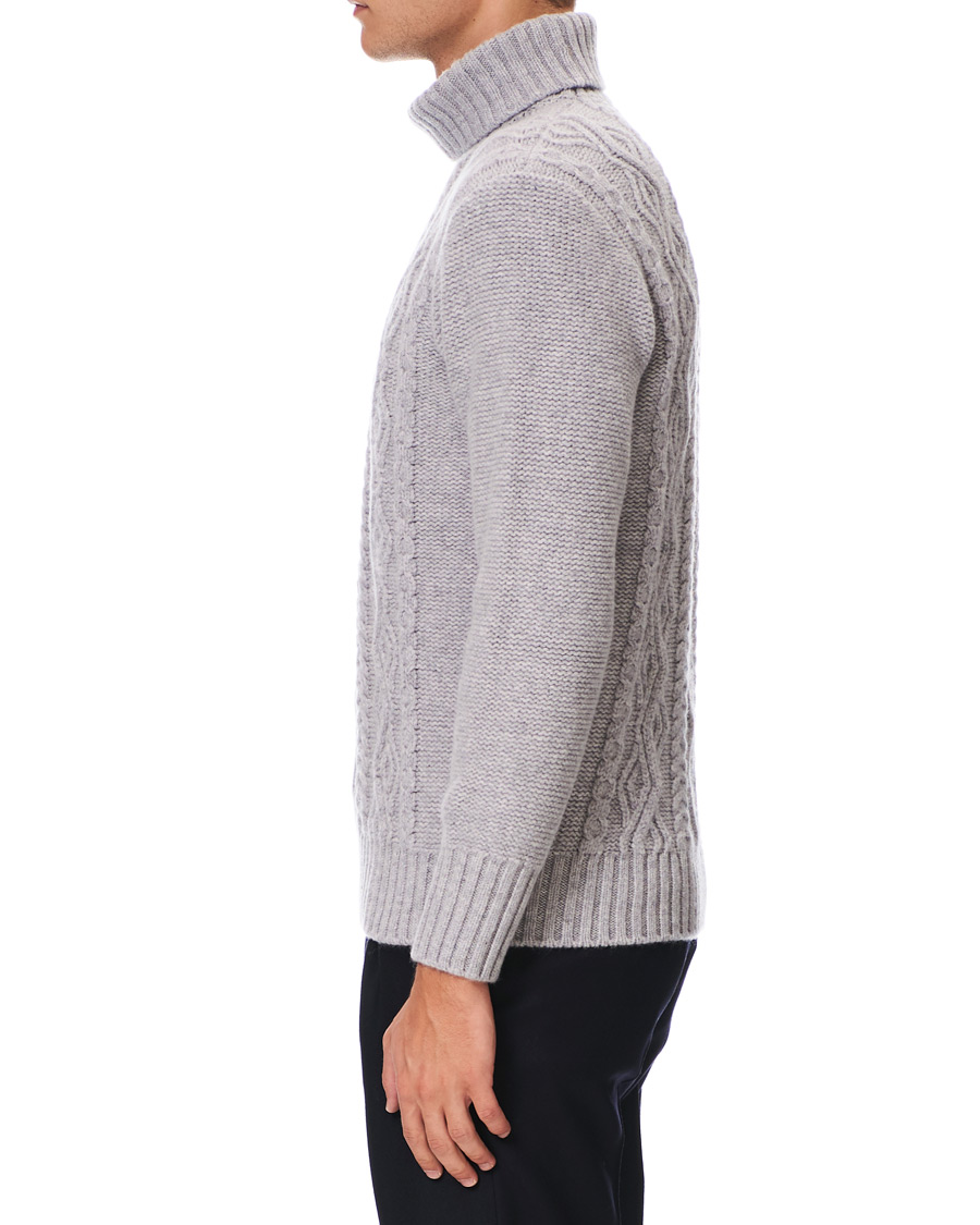 Homme | Pulls Et Tricots | Inis Meáin | Classic Aran Wool Turtleneck Light Grey