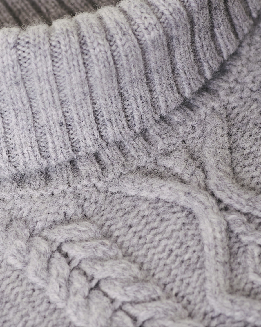 Homme | Pulls Et Tricots | Inis Meáin | Classic Aran Wool Turtleneck Light Grey