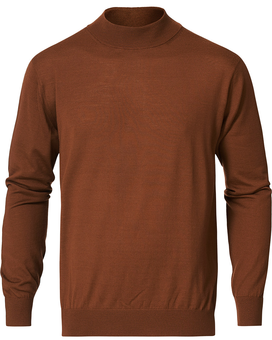 Homme | Pulls Et Tricots | Camoshita | Mock Neck Pullover Rust Brown