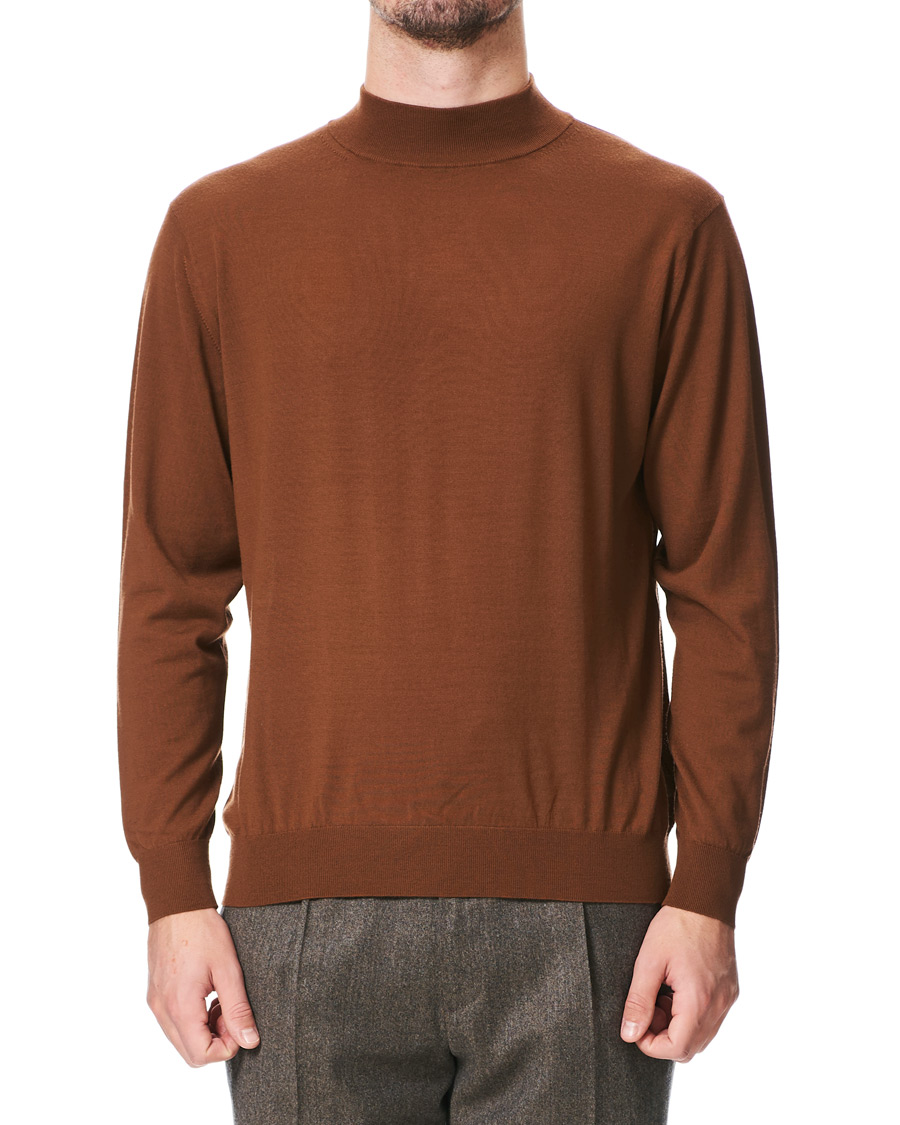 Homme | Pulls Et Tricots | Camoshita | Mock Neck Pullover Rust Brown