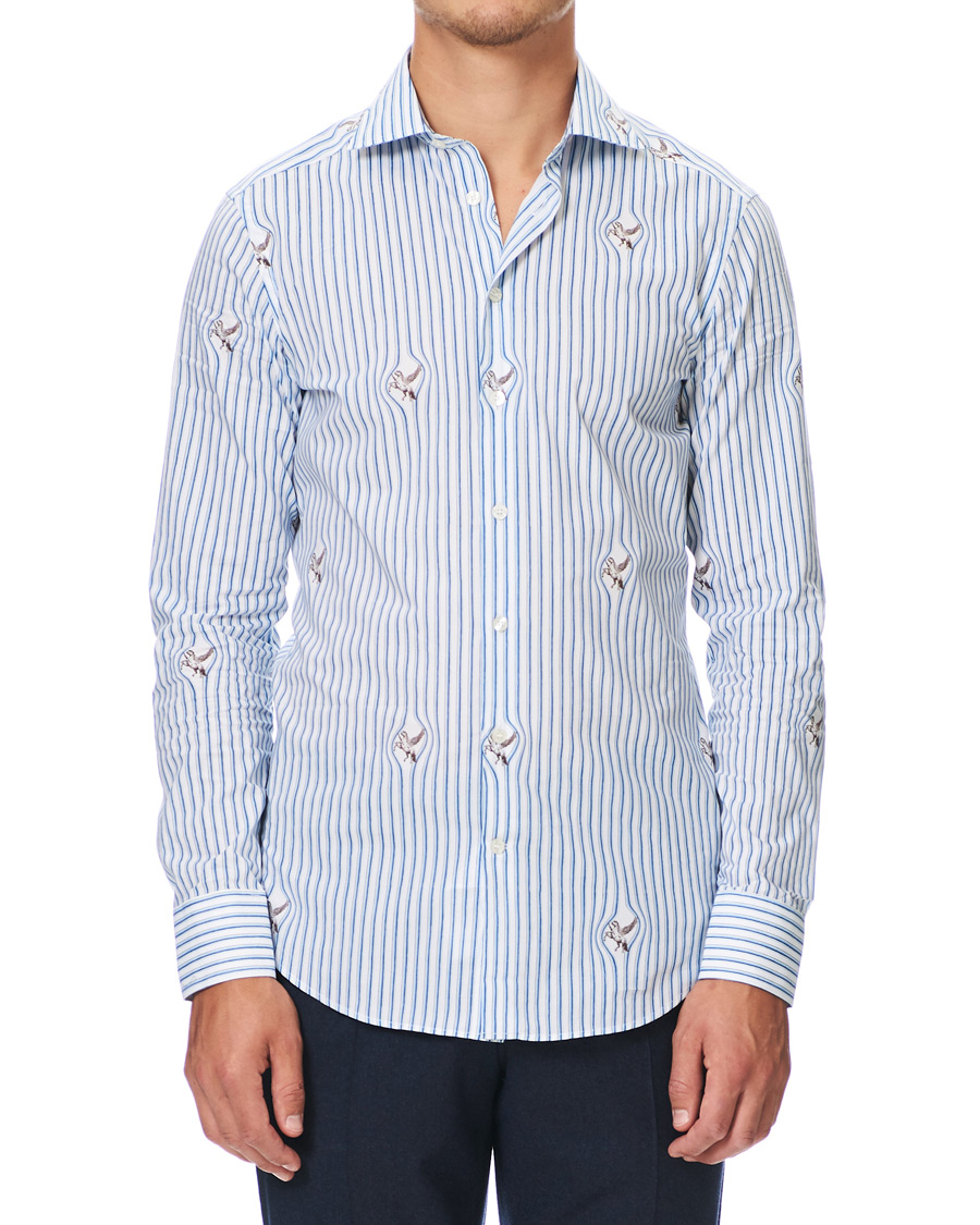 Homme | Chemises | Etro | Mercurio Pegasus Stripe Shirt White/Blue