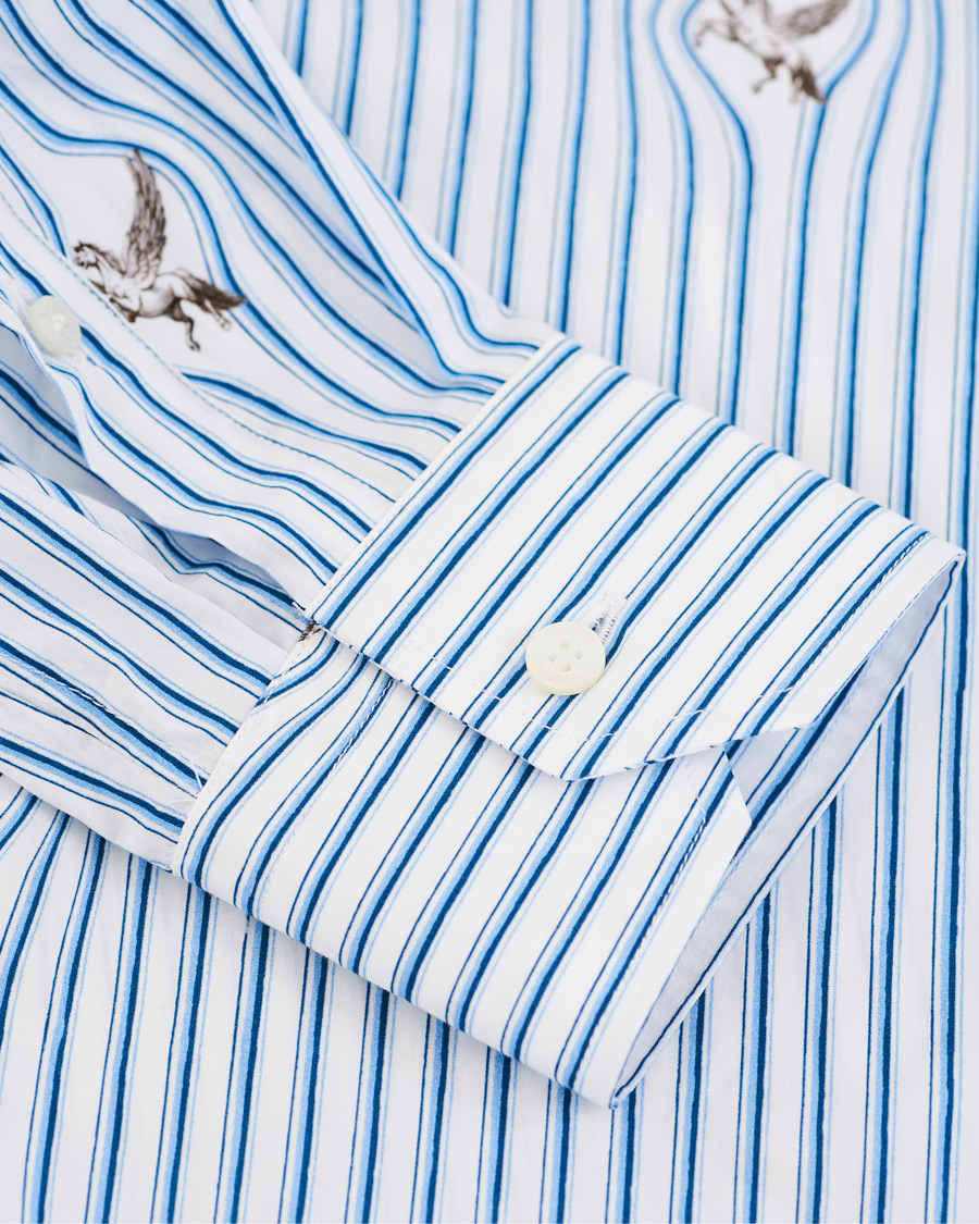 Homme | Chemises | Etro | Mercurio Pegasus Stripe Shirt White/Blue
