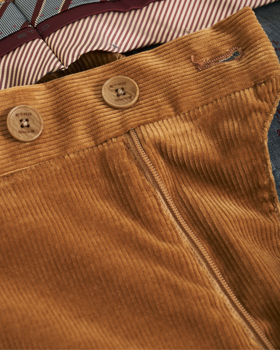 Homme | Pantalons | Etro | Pleated Corduroy Trousers Khaki