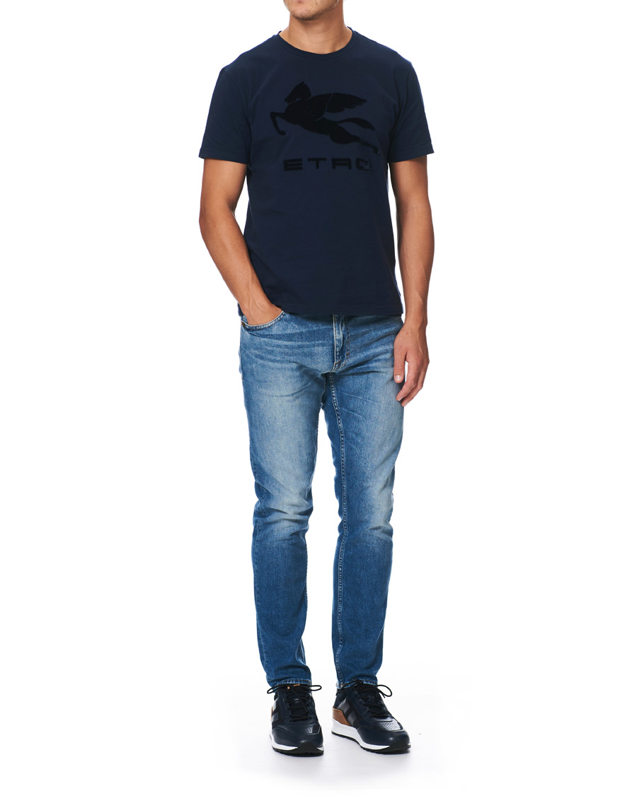 Homme | T-shirts | Etro | Pegasus Logo T-Shirt Navy