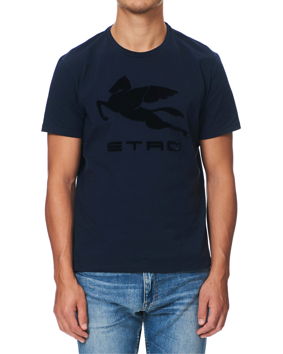 Homme | T-shirts | Etro | Pegasus Logo T-Shirt Navy