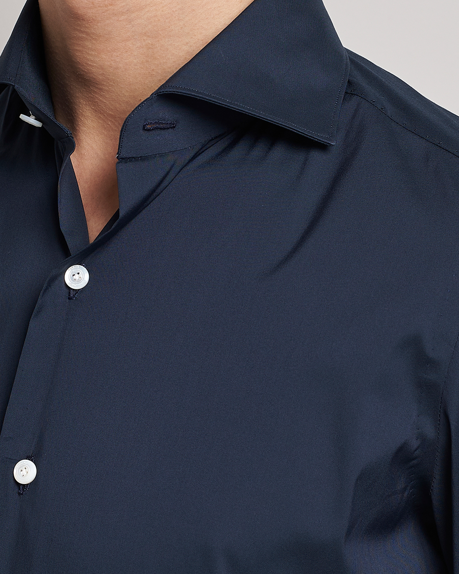 Heren | Overhemden | Finamore Napoli | Milano Slim Fit Stretch Shirt Navy