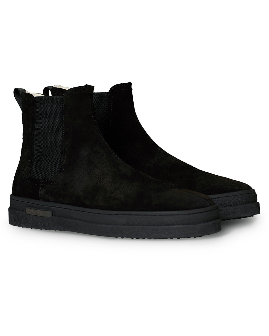 Heren | GANT Cloyd Shearling Chelsea Boot Black Suede | GANT | Cloyd Shearling Chelsea Boot Black Suede