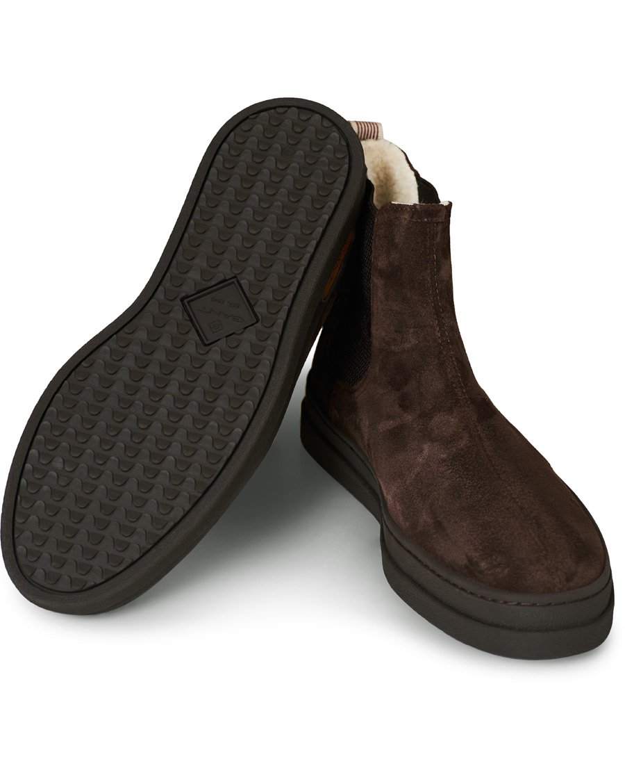 Heren | GANT Cloyd Shearling Chelsea Boot Dark Brown Suede | GANT | Cloyd Shearling Chelsea Boot Dark Brown Suede