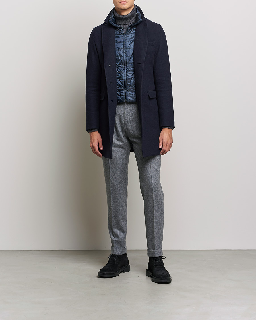 Heren | Jassen | Herno | Wool Zip Coat Navy