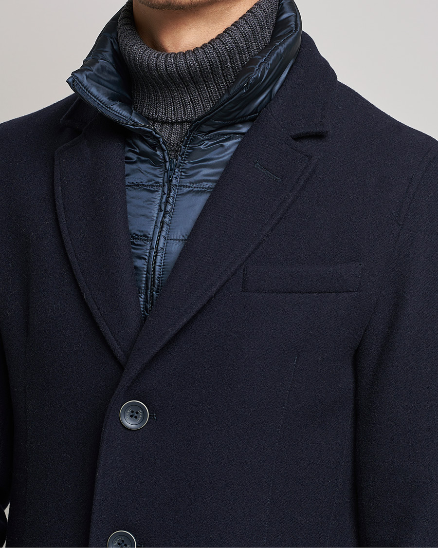 Heren | Jassen | Herno | Wool Zip Coat Navy