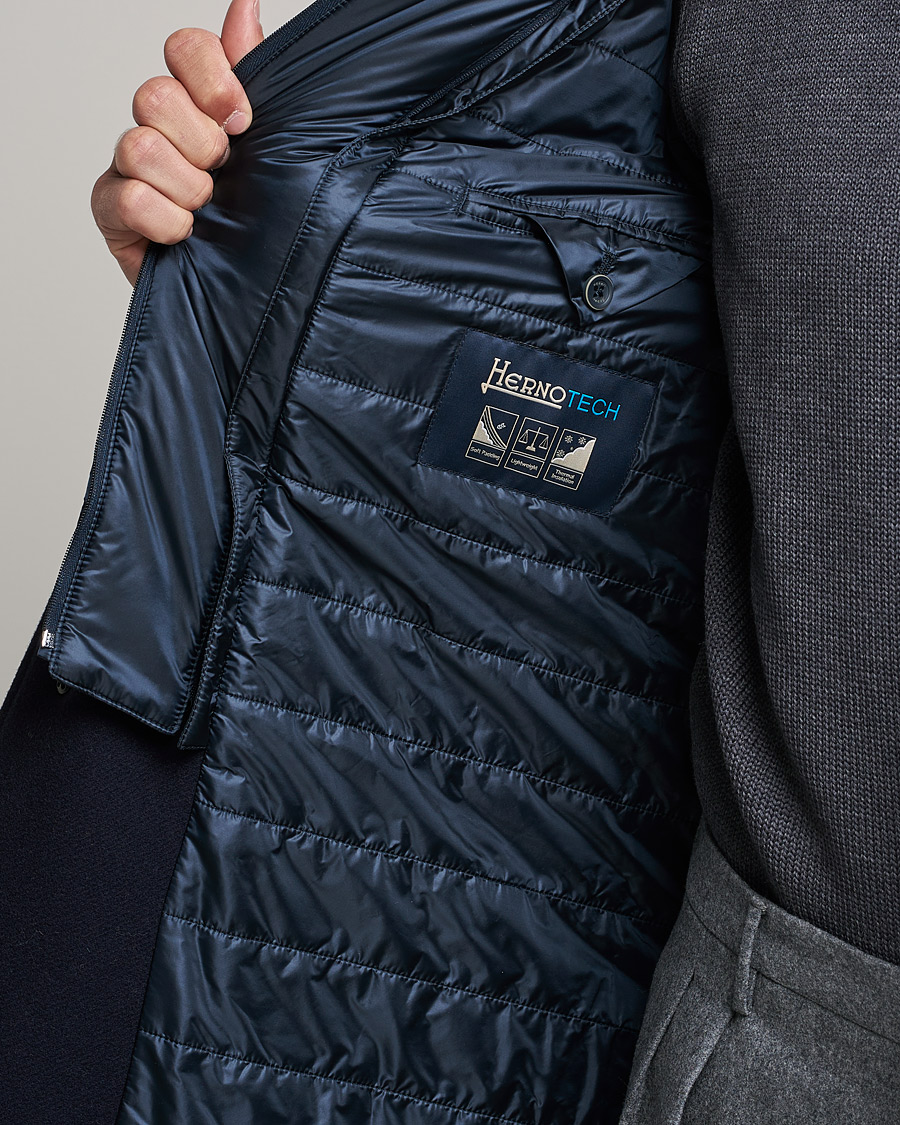 Heren | Jassen | Herno | Wool Zip Coat Navy
