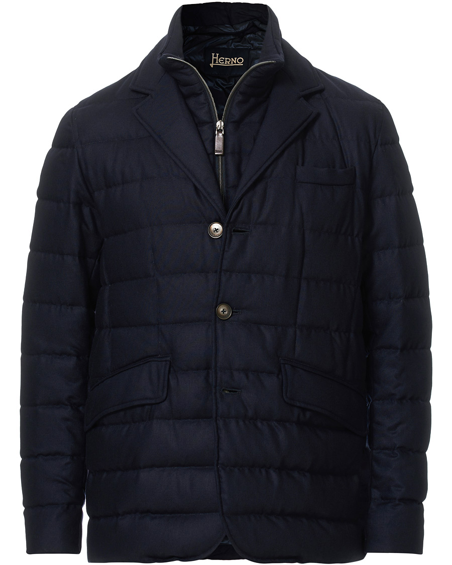 Heren | Jassen | Herno | Flannel Down Jacket Navy
