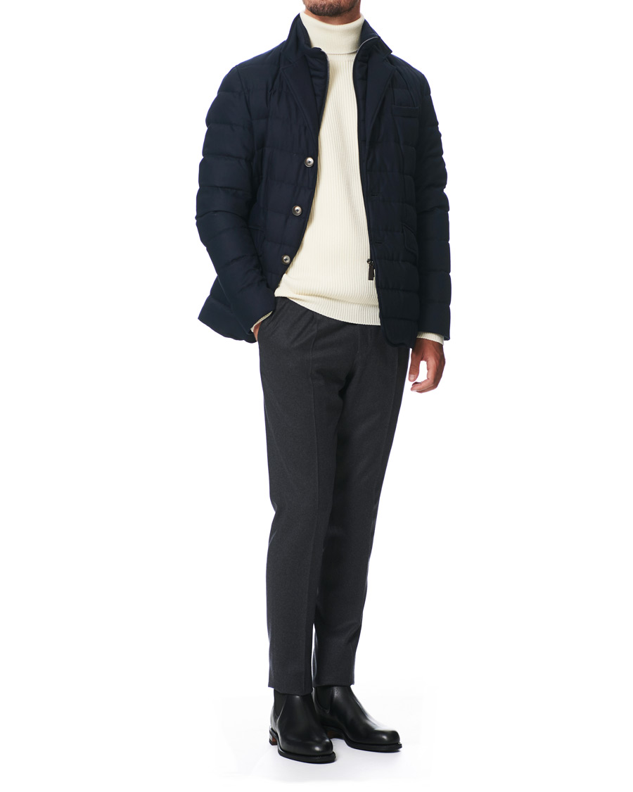 Heren | Jassen | Herno | Flannel Down Jacket Navy