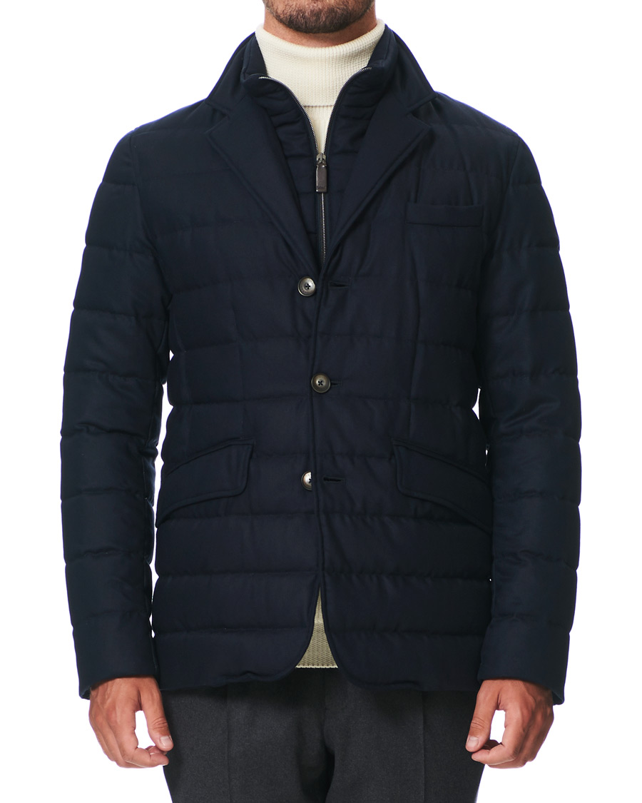 Heren | Jassen | Herno | Flannel Down Jacket Navy