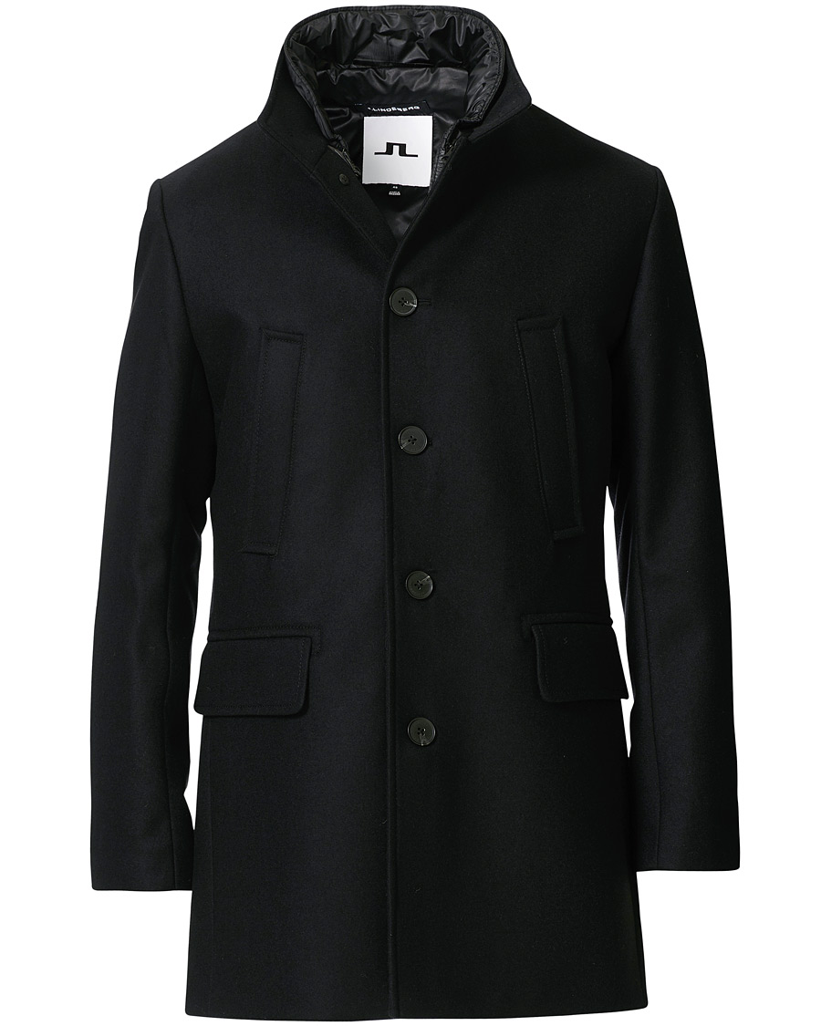 Homme | Manteaux Et Vestes | J.Lindeberg | Kali Wool Stand Up Collar Coat Black