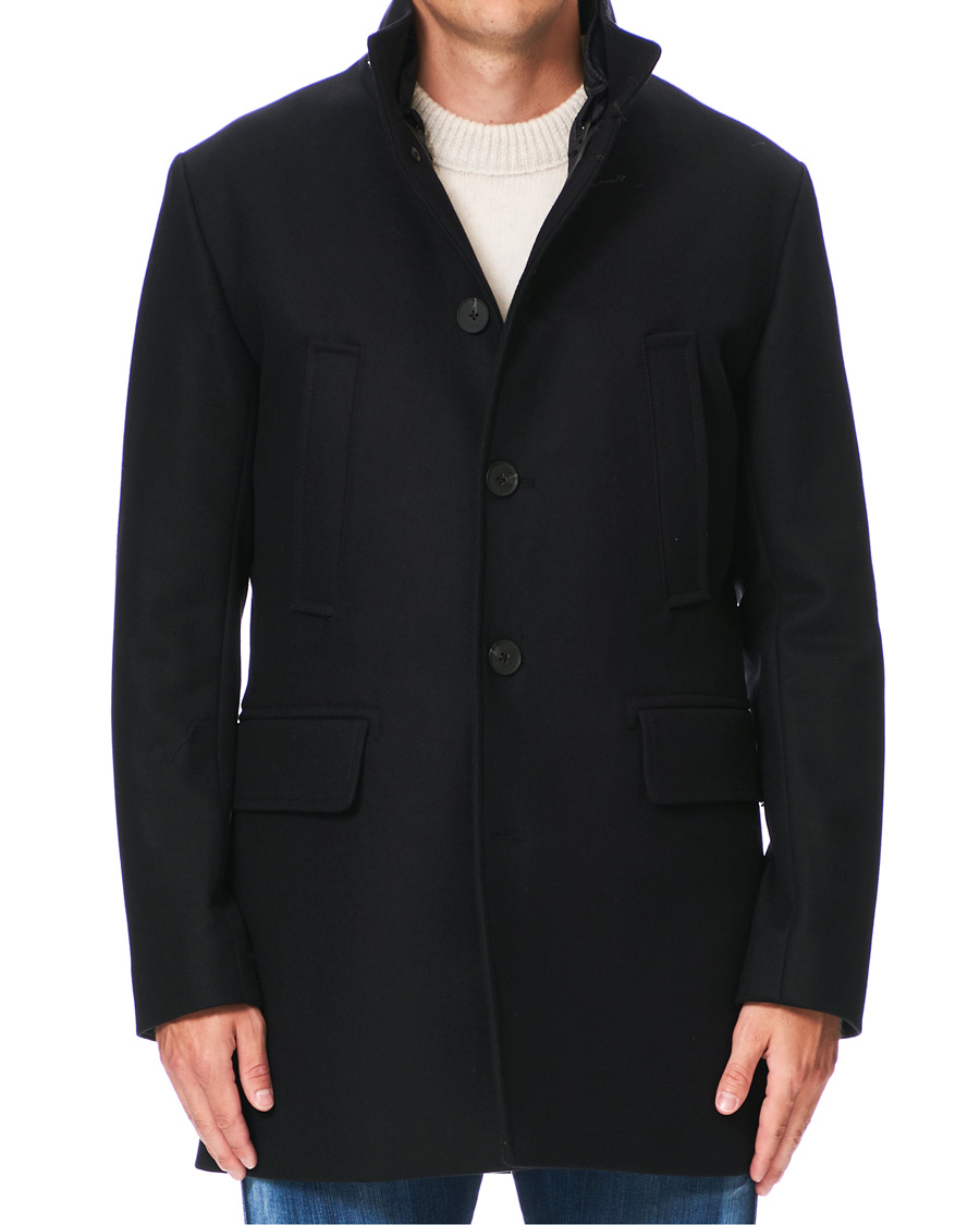 Homme | Manteaux Et Vestes | J.Lindeberg | Kali Wool Stand Up Collar Coat Black