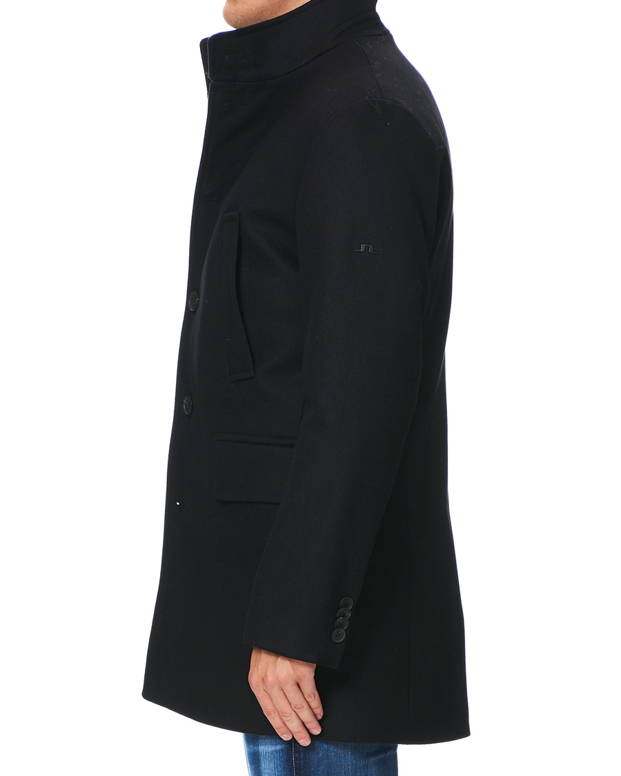 Homme | Manteaux Et Vestes | J.Lindeberg | Kali Wool Stand Up Collar Coat Black