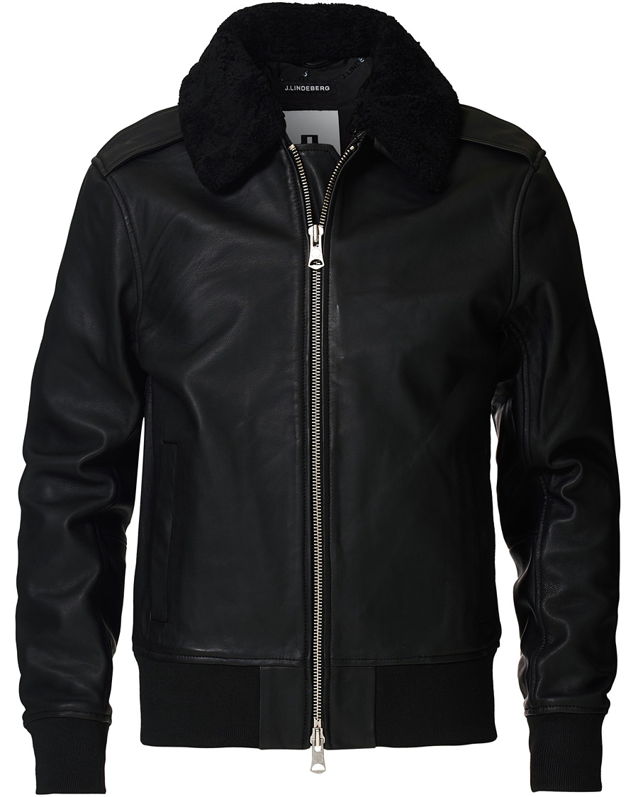 Homme | Manteaux Et Vestes | J.Lindeberg | Tarrel Shearling Leather Jacket Black