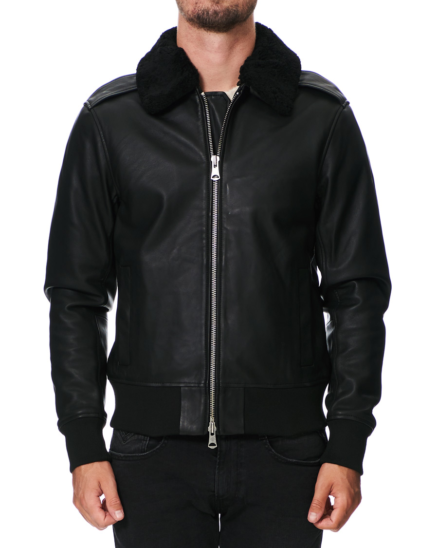 Homme | Manteaux Et Vestes | J.Lindeberg | Tarrel Shearling Leather Jacket Black