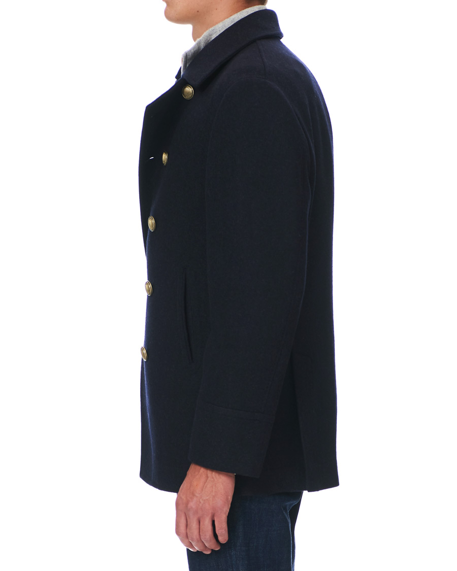 Heren | Jassen | Brunello Cucinelli | Double Breasted Wool Coat Navy