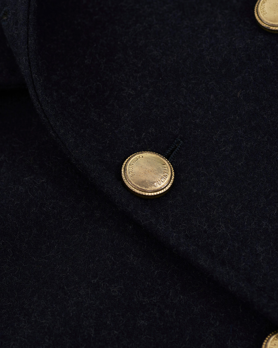 Heren | Jassen | Brunello Cucinelli | Double Breasted Wool Coat Navy