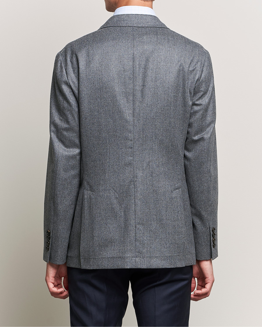 Homme | Blazers | Brunello Cucinelli | Double Breasted Flannel Blazer Grey Melange