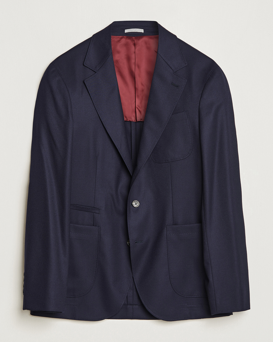 Heren | Blazers | Brunello Cucinelli | Flannel Blazer Navy