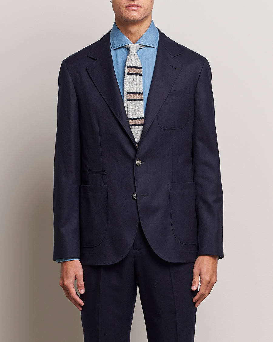 Heren | Blazers | Brunello Cucinelli | Flannel Blazer Navy