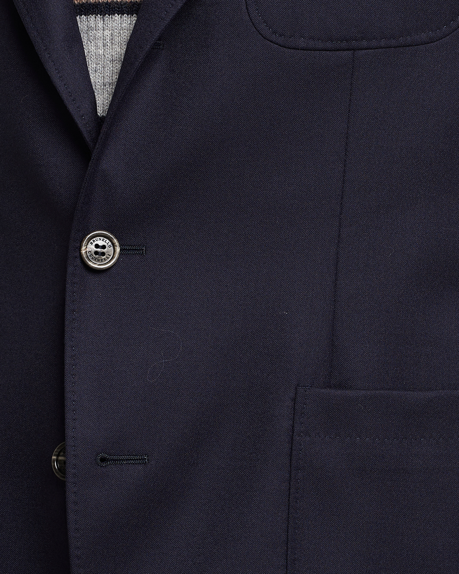 Heren | Blazers | Brunello Cucinelli | Flannel Blazer Navy