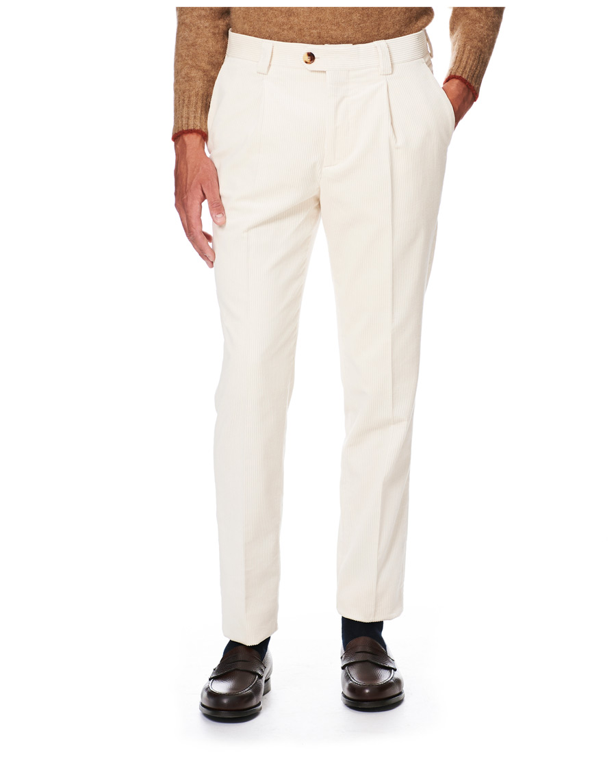 Homme | Pantalons | Brunello Cucinelli | Slim Fit Corduroy Trousers Winter White