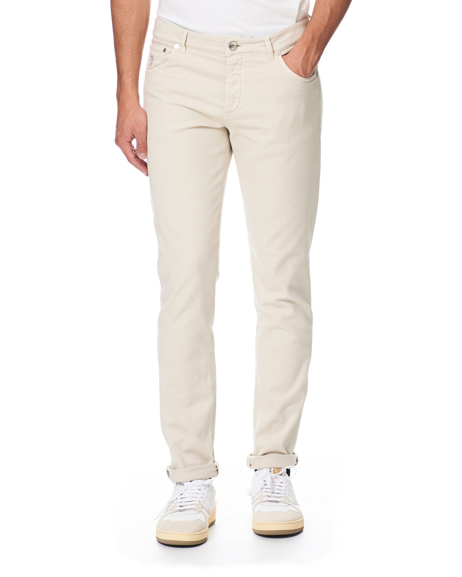Homme | Pantalons | Brunello Cucinelli | Slim Fit 5-Pocket Twill Pants Light Beige