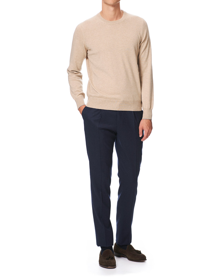 Heren | Truien | Brunello Cucinelli | Cashmere Contrast Crew Neck Sweater Beige