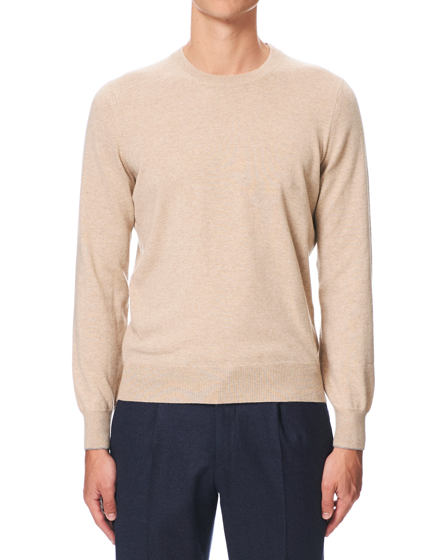 Heren | Truien | Brunello Cucinelli | Cashmere Contrast Crew Neck Sweater Beige