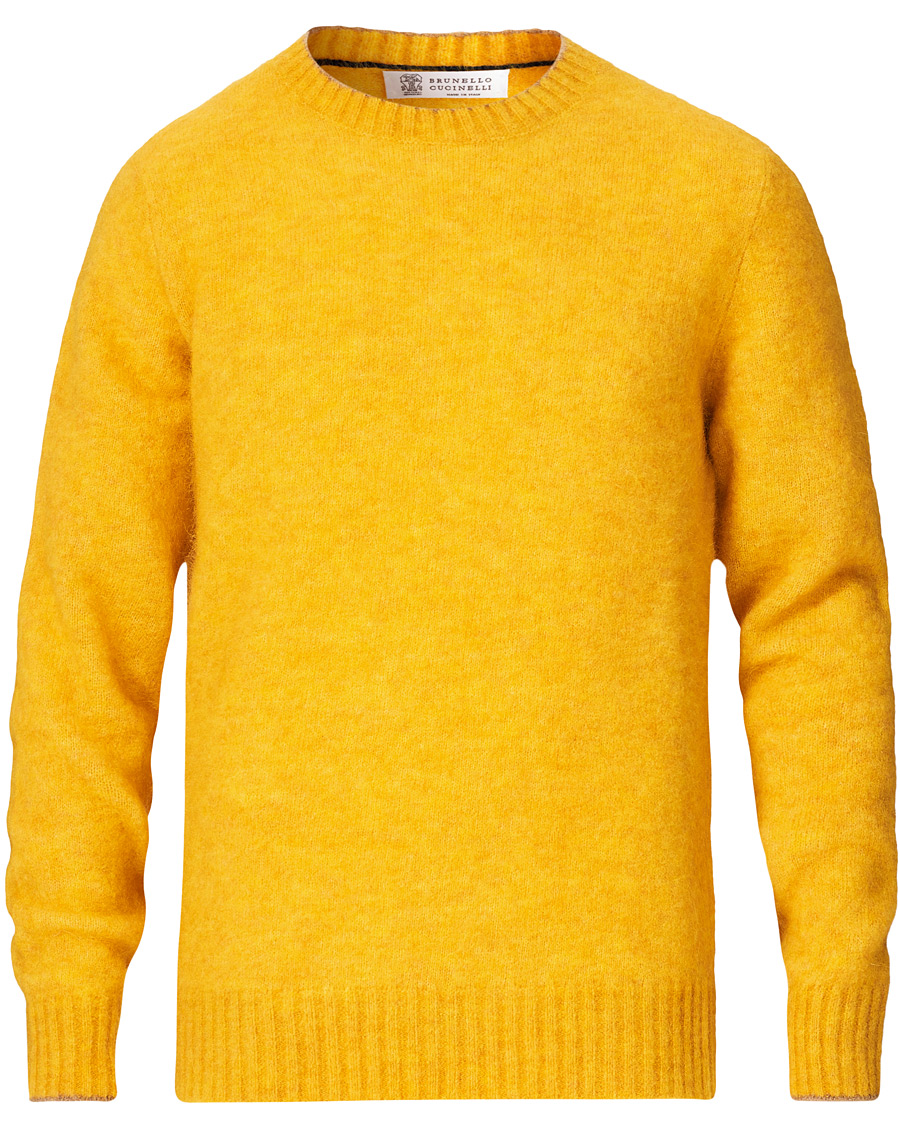 Homme | Pulls Et Tricots | Brunello Cucinelli | Soft Mohair Crew Neck Sweater Yellow