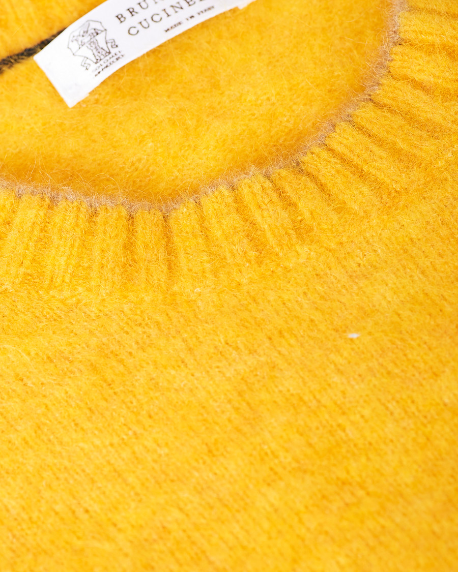 Homme | Pulls Et Tricots | Brunello Cucinelli | Soft Mohair Crew Neck Sweater Yellow