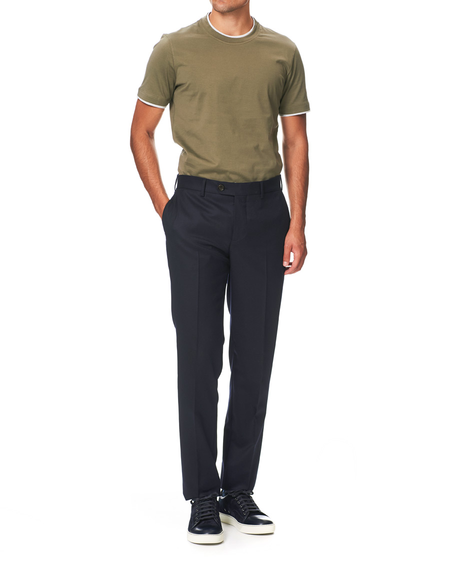 Homme | T-shirts | Brunello Cucinelli | Contrast Collar T-Shirt Green/Grey