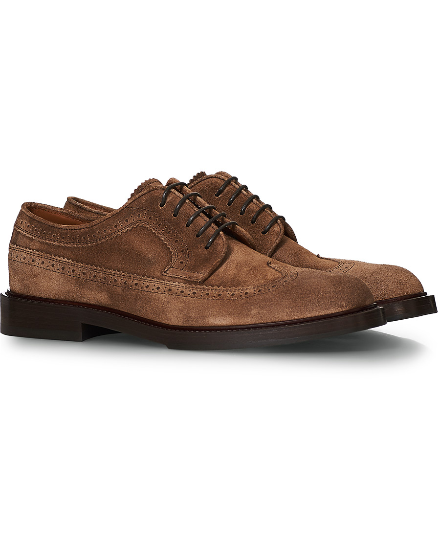 Heren | Brunello Cucinelli Longwing Brogue Brown Suede | Brunello Cucinelli | Longwing Brogue Brown Suede