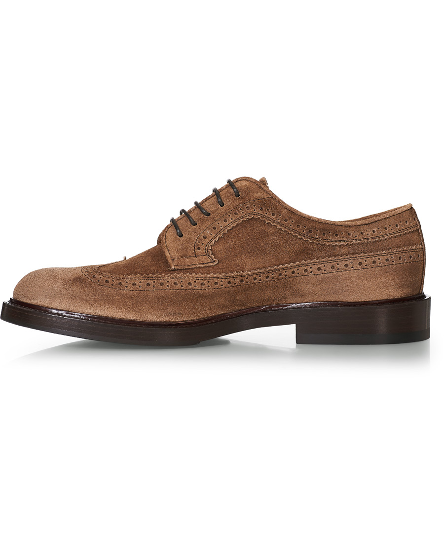 Heren | Brunello Cucinelli Longwing Brogue Brown Suede | Brunello Cucinelli | Longwing Brogue Brown Suede