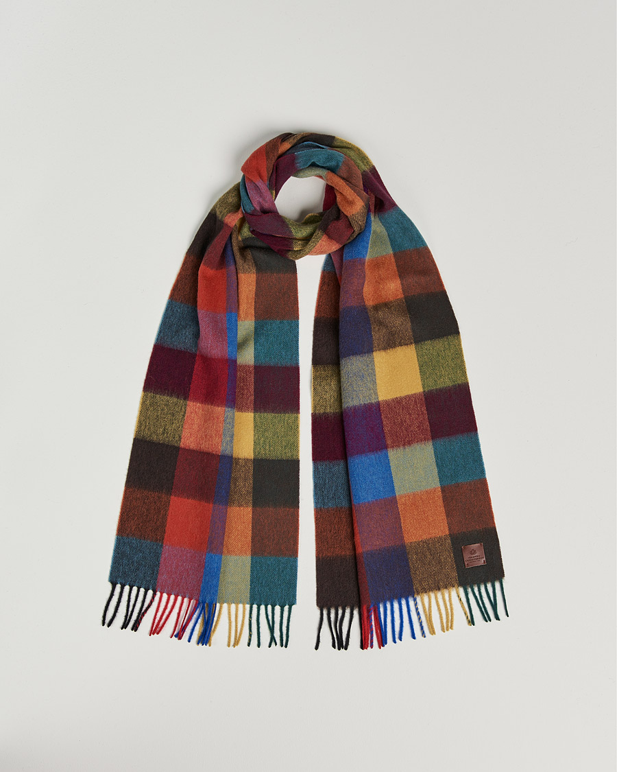 Homme | Amanda Christensen Merino Wool Block Check Scarf Multi | Amanda Christensen | Merino Wool Block Check Scarf Multi