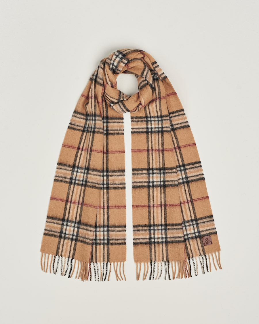 Homme | Amanda Christensen Merino Wool Check Scarf Beige | Amanda Christensen | Merino Wool Check Scarf Beige
