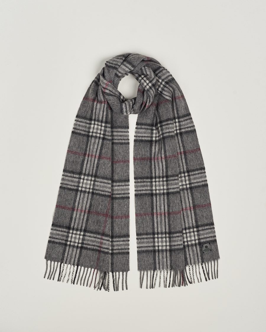Homme | Amanda Christensen Merino Wool Check Scarf Grey | Amanda Christensen | Merino Wool Check Scarf Grey