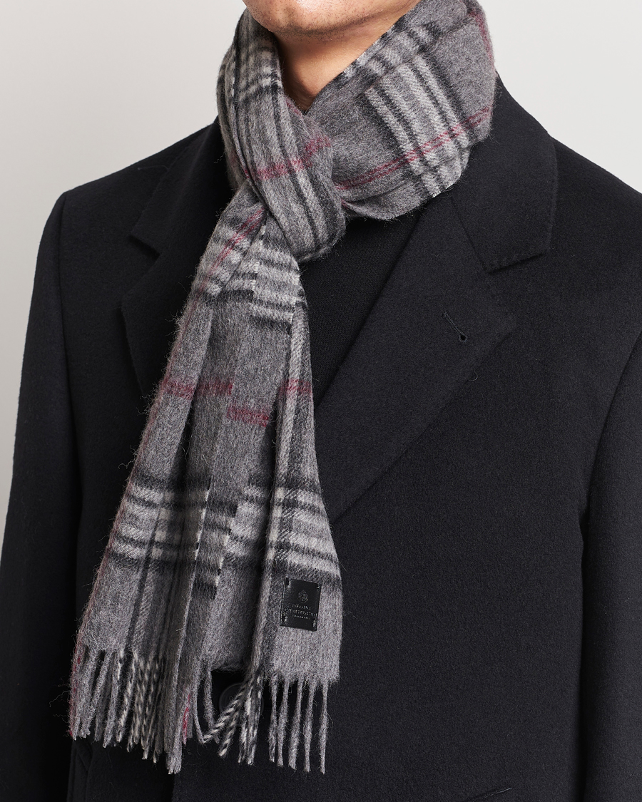 Heren | Amanda Christensen Wool Check Scarf Grey | Amanda Christensen | Wool Check Scarf Grey