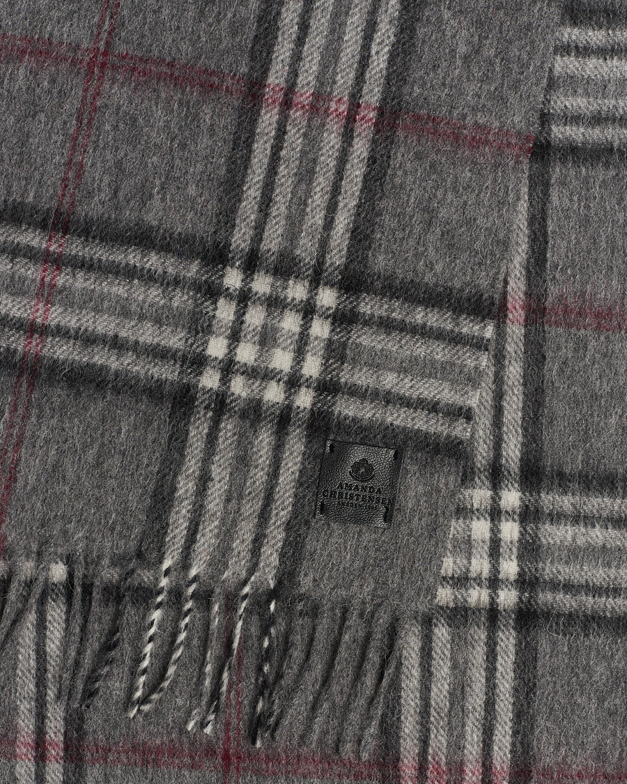 Homme | Amanda Christensen Merino Wool Check Scarf Grey | Amanda Christensen | Merino Wool Check Scarf Grey